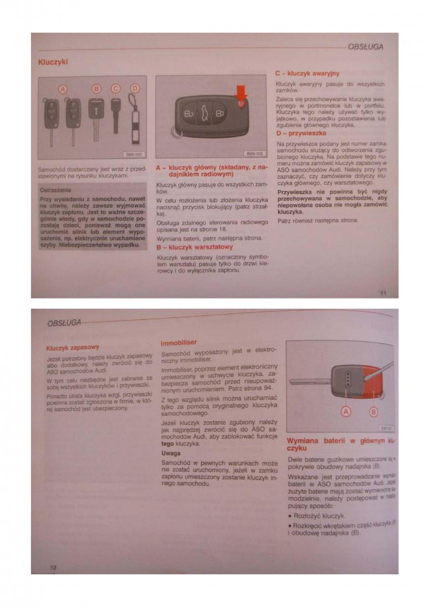 Audi A8 D2 instrukcja obslugi / page 66