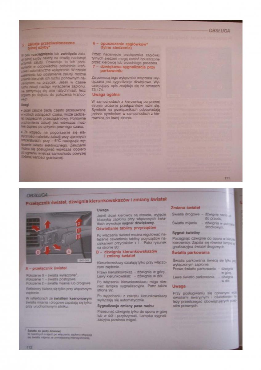 Audi A8 D2 instrukcja obslugi / page 115