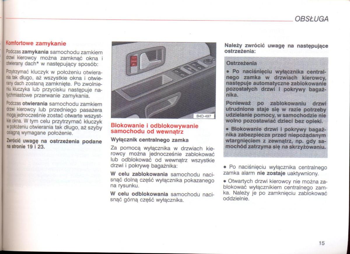 Audi A8 D2 instrukcja obslugi / page 15