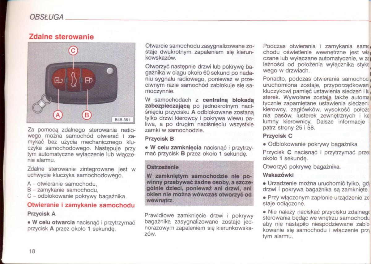 Audi A8 D2 instrukcja obslugi / page 18