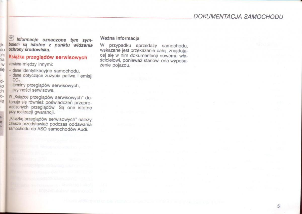 Audi A8 D2 instrukcja obslugi / page 5
