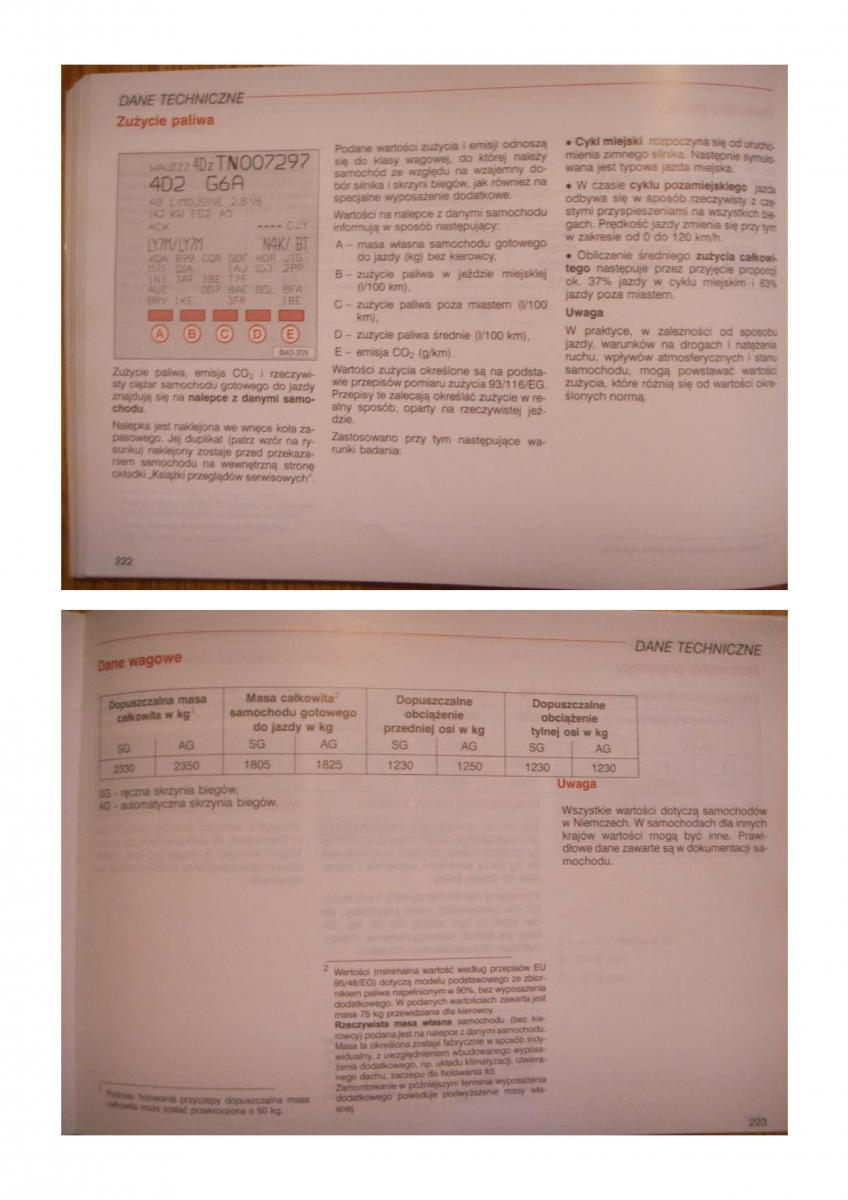 Audi A8 D2 instrukcja obslugi / page 169