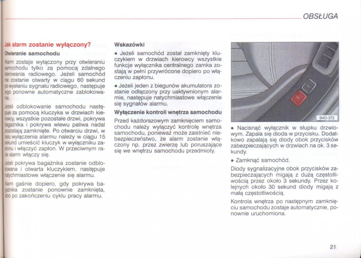 Audi A8 D2 instrukcja obslugi / page 21