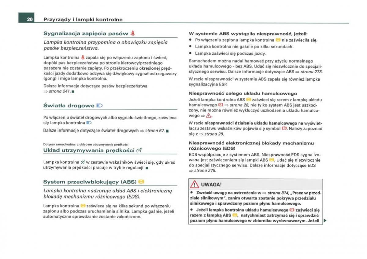 Audi Q7 I 1 instrukcja obslugi / page 20