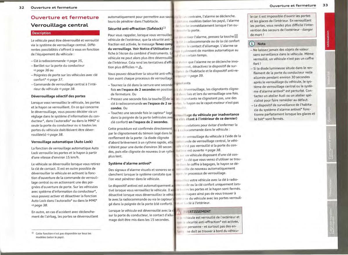 Audi A1 manuel du proprietaire / page 16