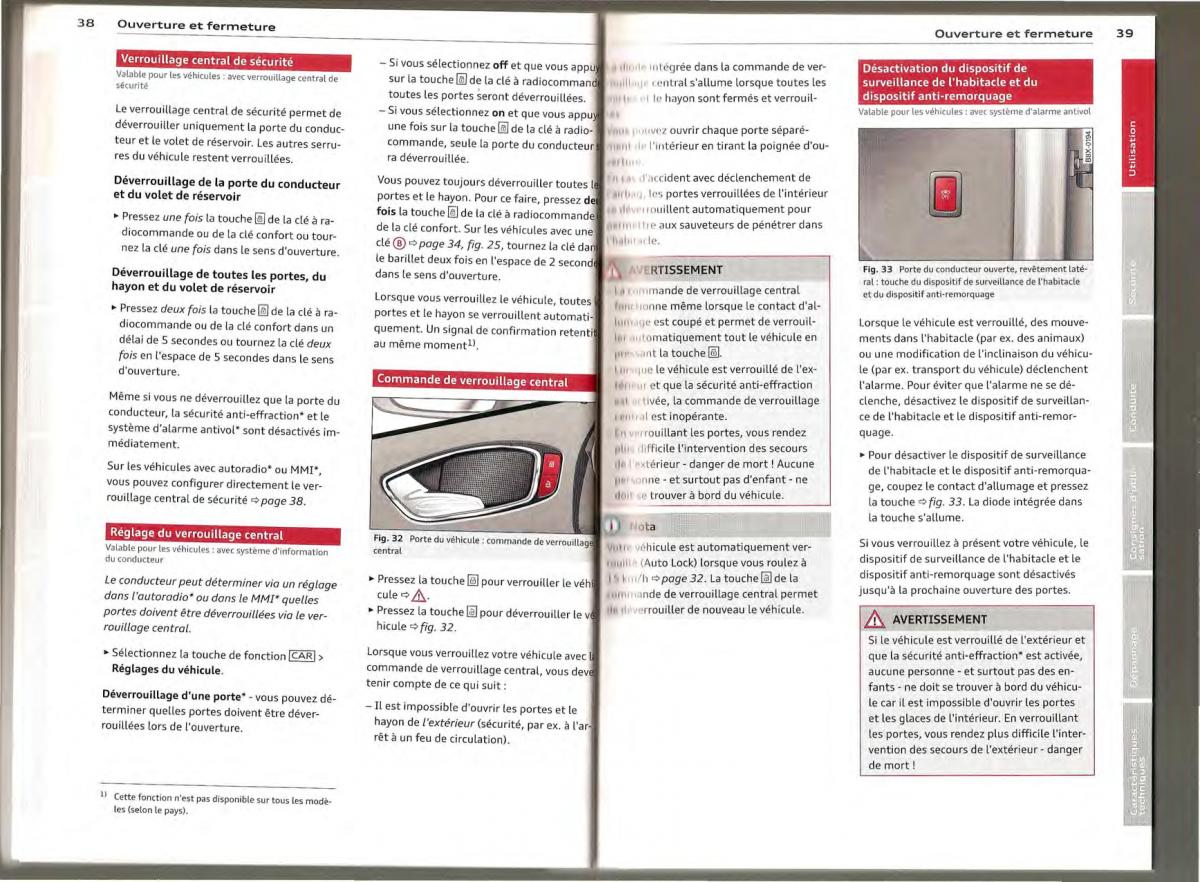 Audi A1 manuel du proprietaire / page 19