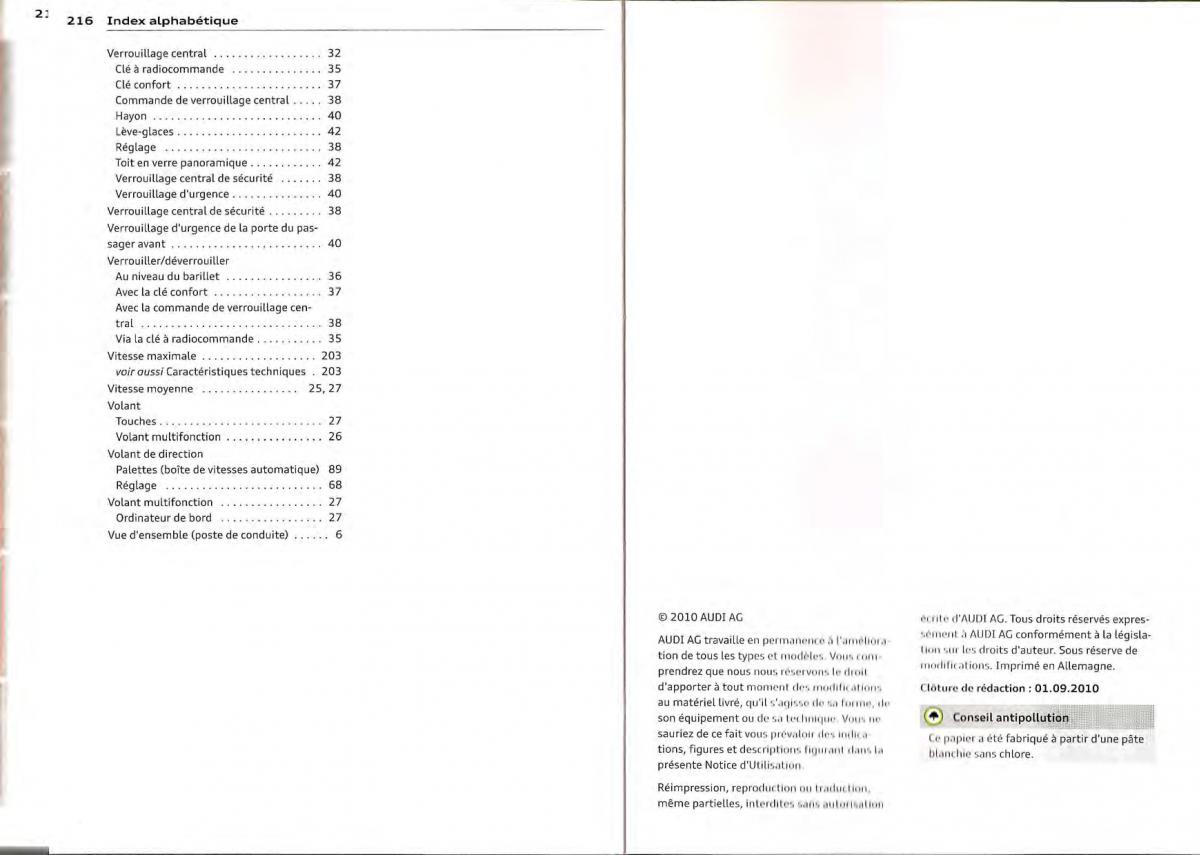 Audi A1 manuel du proprietaire / page 108