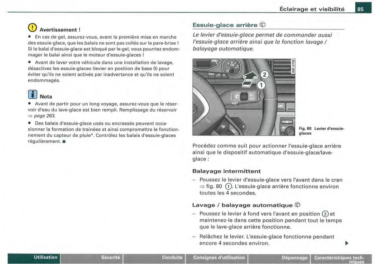 Audi A4 S4 B7 8F manuel du proprietaire / page 83