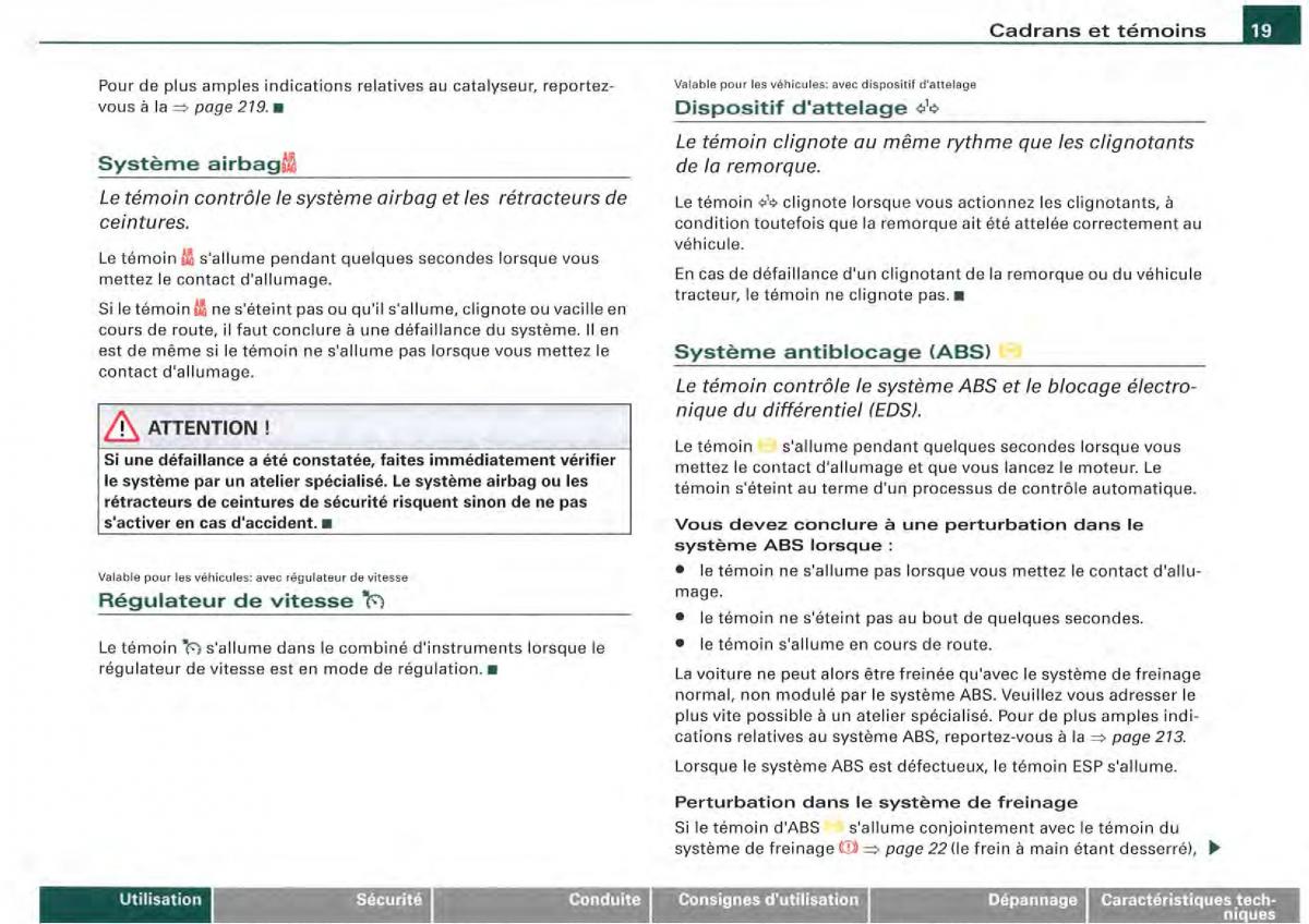 Audi A4 S4 B7 8F manuel du proprietaire / page 17