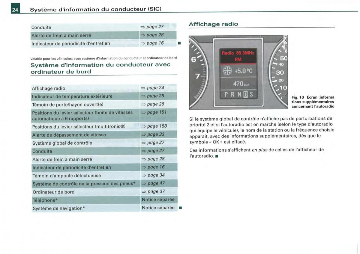 Audi A4 S4 B7 8F manuel du proprietaire / page 22
