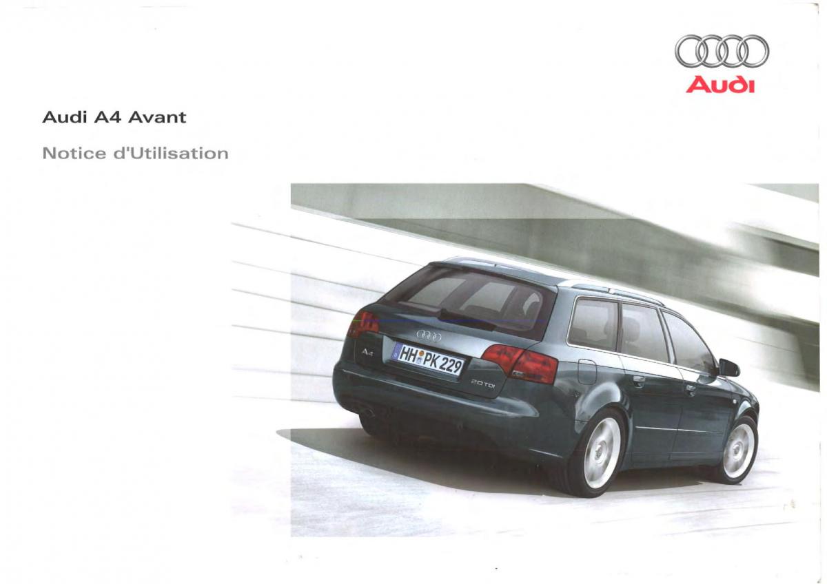 Audi A4 S4 B7 8F manuel du proprietaire / page 1