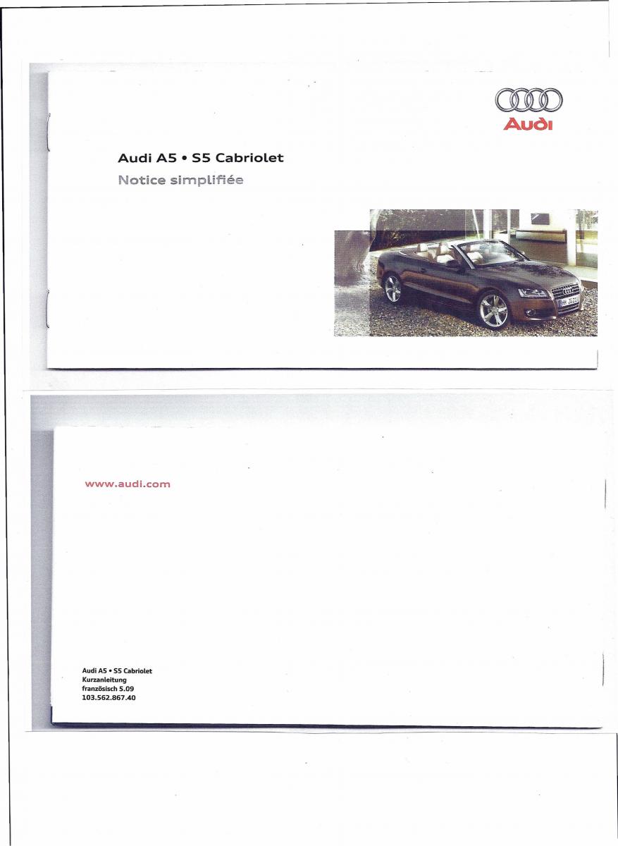 Audi A5 manuel du proprietaire / page 1