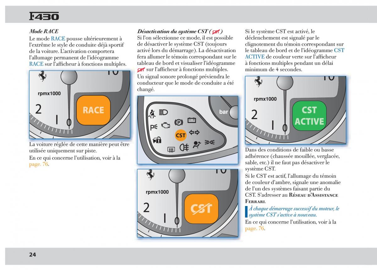Ferrari 430 manuel du proprietaire / page 24