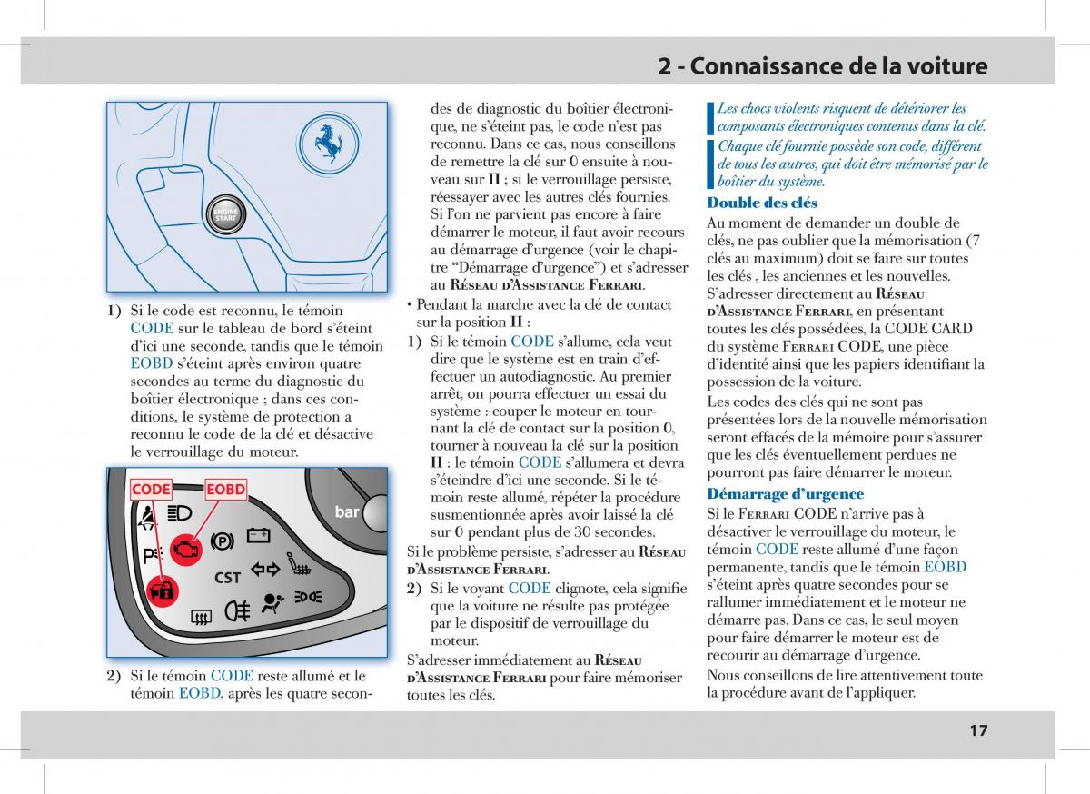 Ferrari 430 Spider manuel du proprietaire / page 17