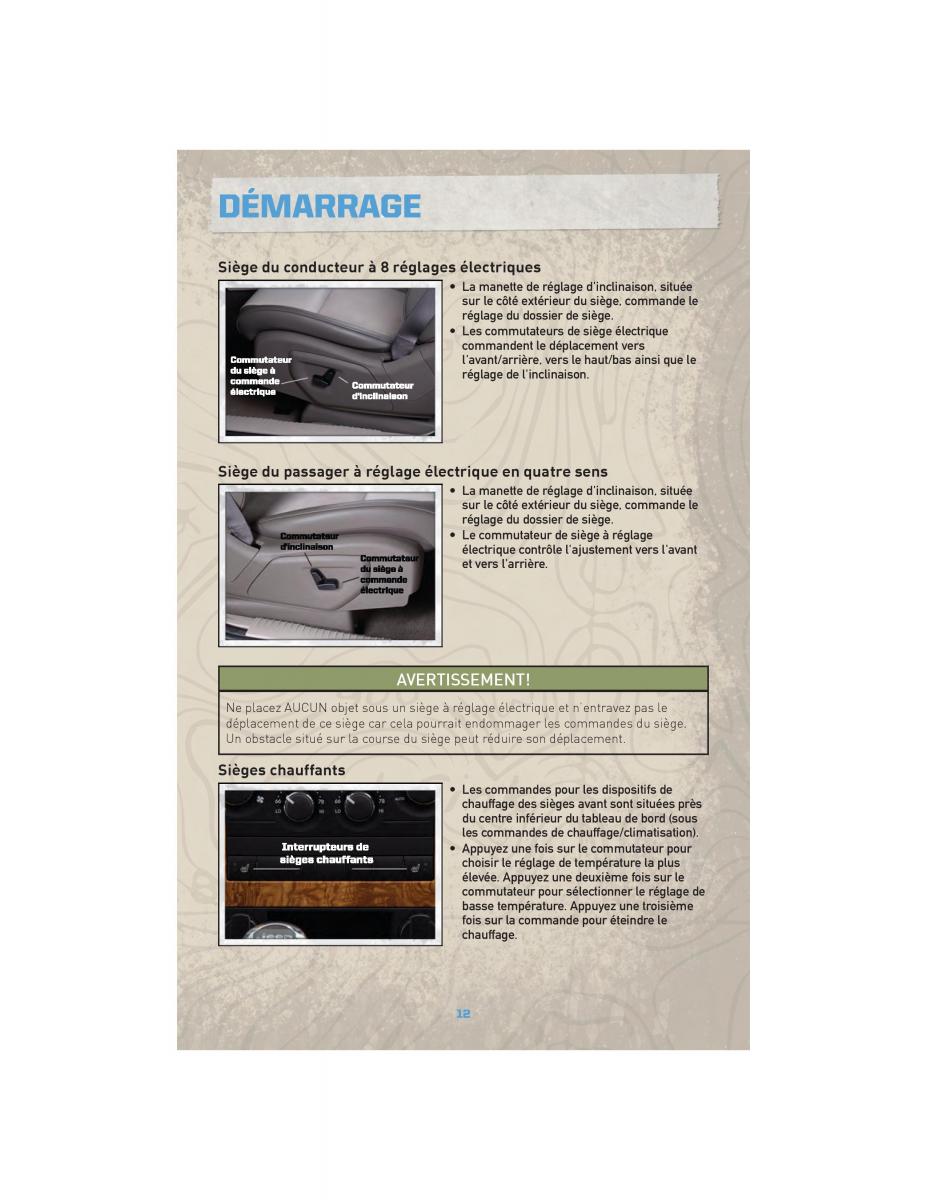 Jeep Commander XK XH manuel du proprietaire / page 14