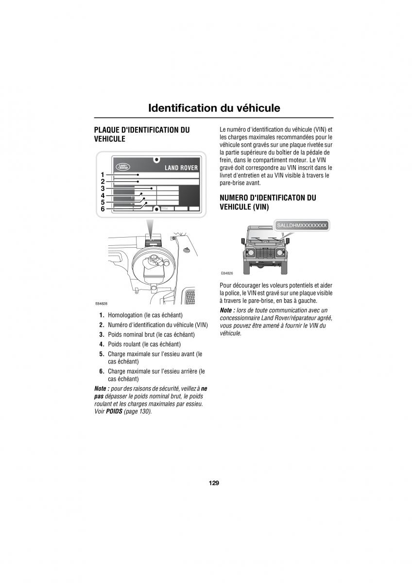 Land Rover Defender manuel du proprietaire / page 31