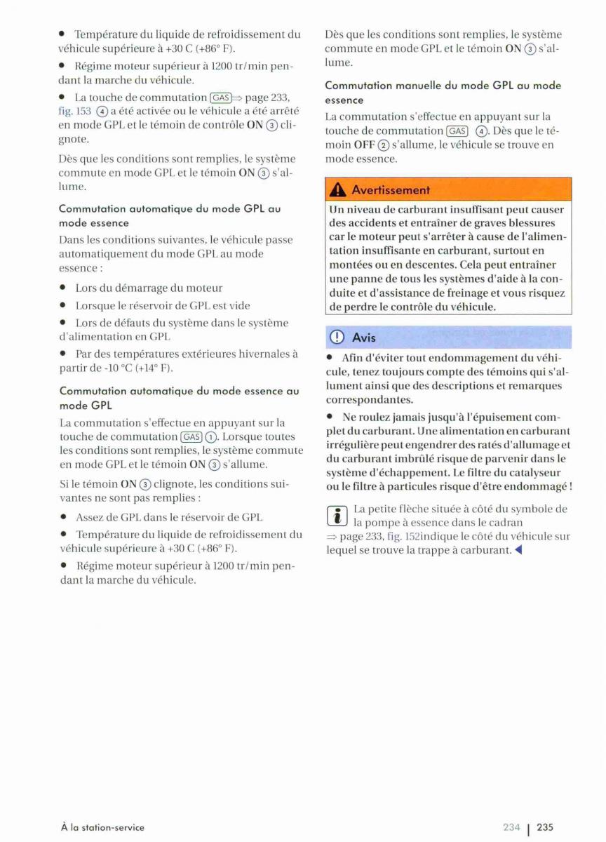 VW Golf VI 6 manuel du proprietaire / page 237