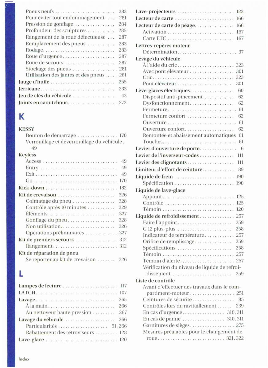 VW Golf VI 6 manuel du proprietaire / page 362