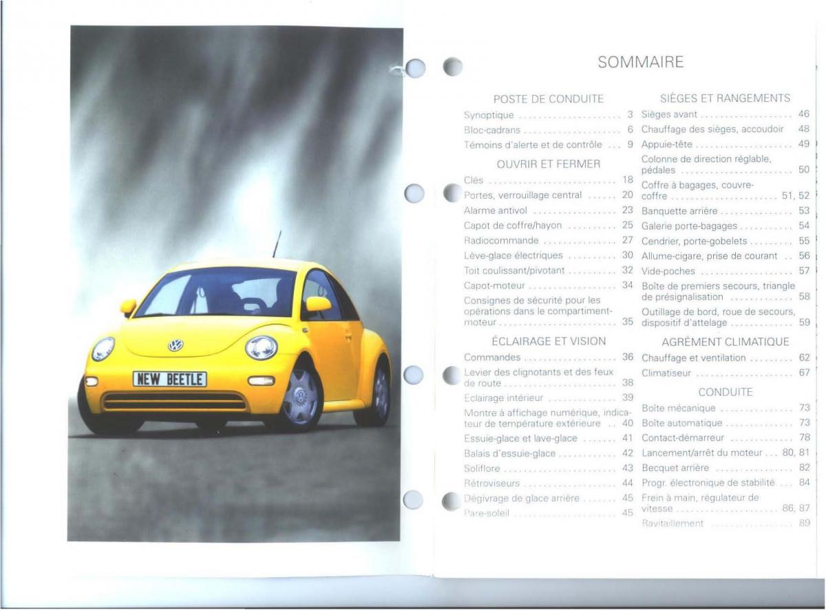 VW New Beetle Bjalla manuel du proprietaire / page 2
