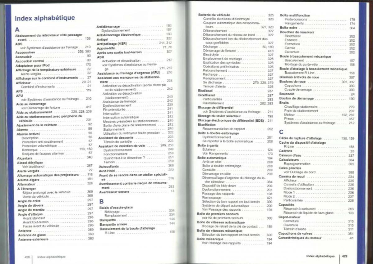 VW Tiguan I 1 manuel du proprietaire / page 216