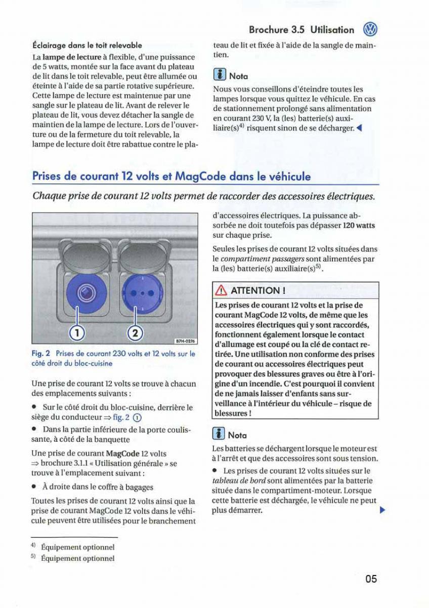 instrukcja obsługi  VW Transporter California T5 manuel du proprietaire / page 6