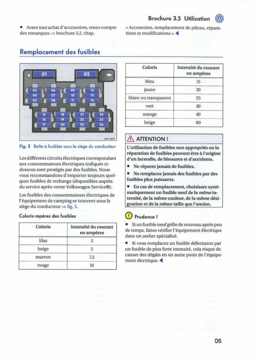 instrukcja obsługi  VW Transporter California T5 manuel du proprietaire / page 7