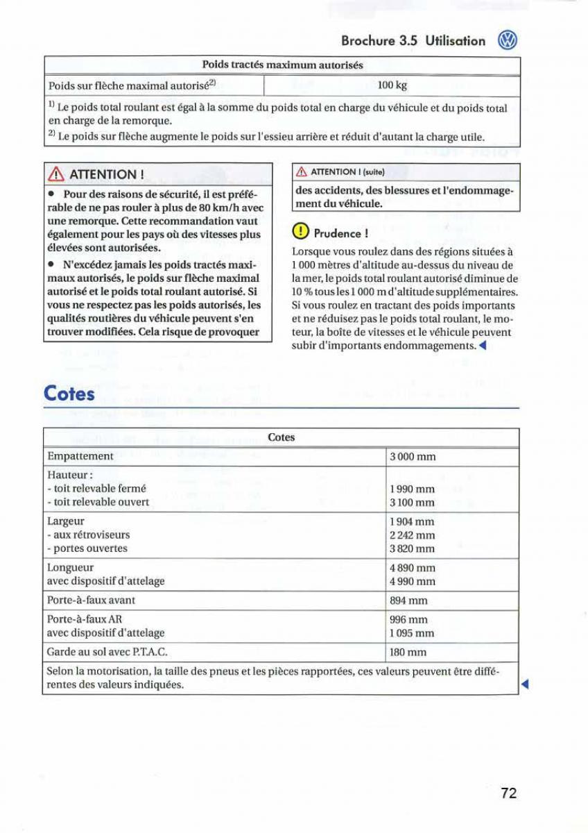 instrukcja obsługi  VW Transporter California T5 manuel du proprietaire / page 73