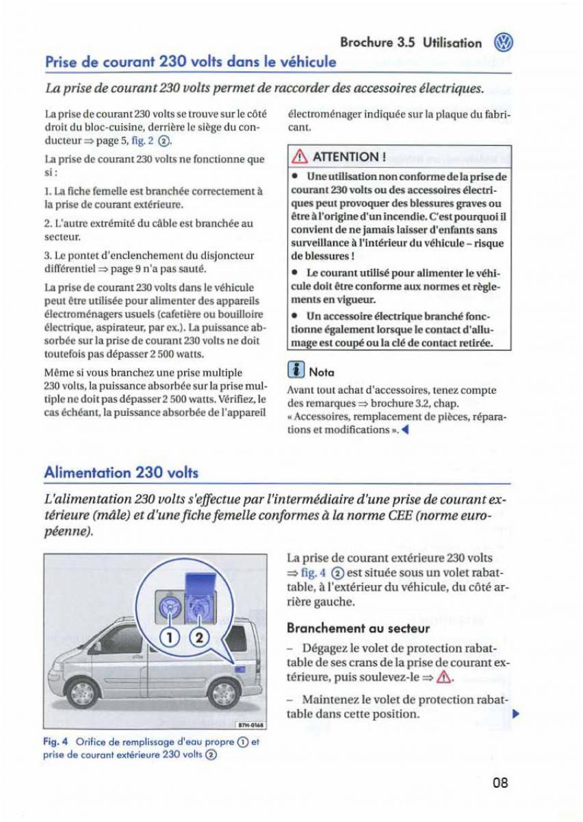 instrukcja obsługi  VW Transporter California T5 manuel du proprietaire / page 9