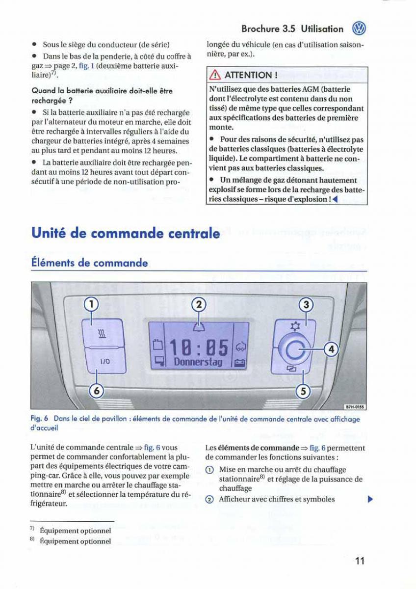 instrukcja obsługi  VW Transporter California T5 manuel du proprietaire / page 12