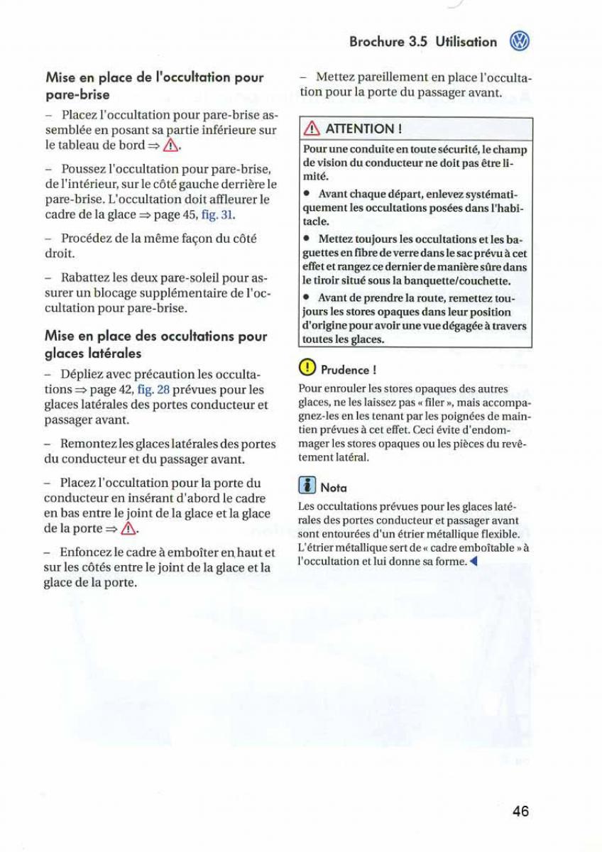 instrukcja obsługi  VW Transporter California T5 manuel du proprietaire / page 47