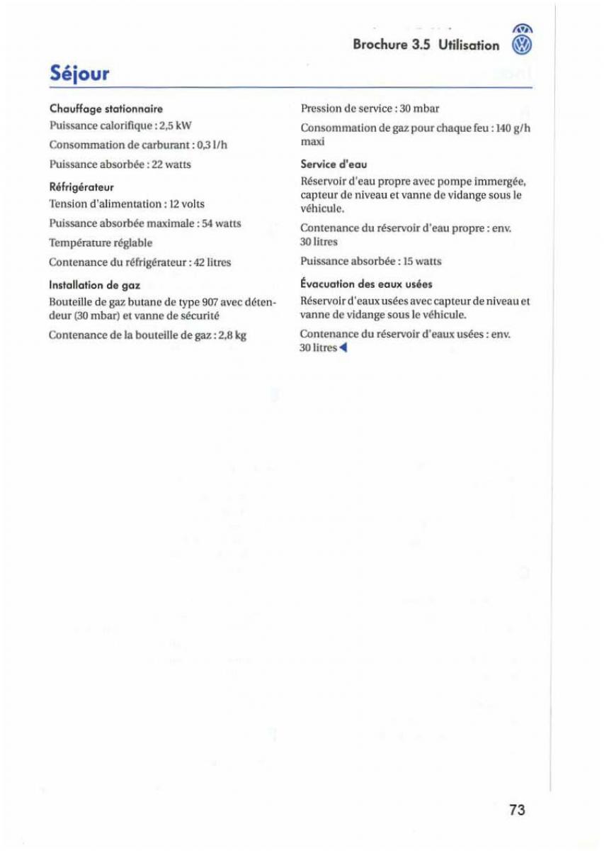 instrukcja obsługi  VW Transporter California T5 manuel du proprietaire / page 74