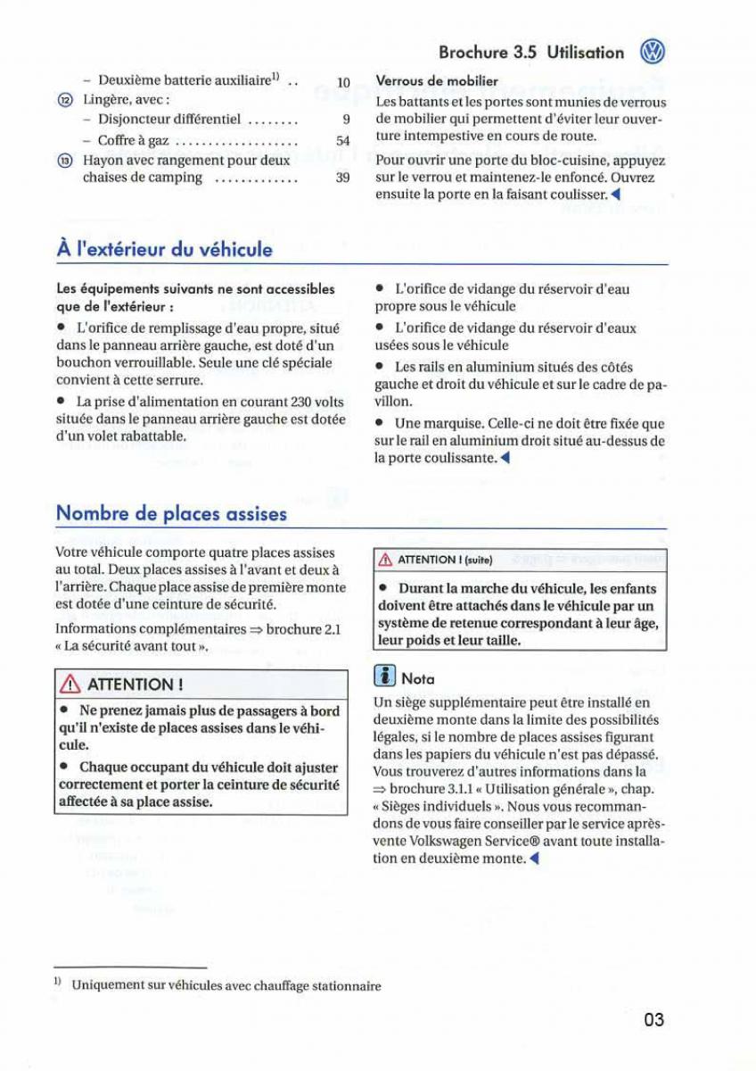 instrukcja obsługi  VW Transporter California T5 manuel du proprietaire / page 4