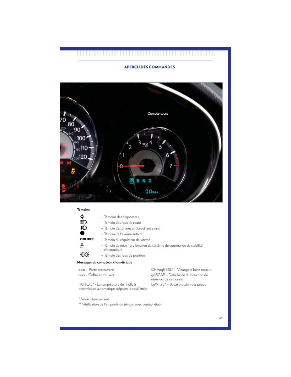 Chrysler 200 I 1 manuel du proprietaire / page 7