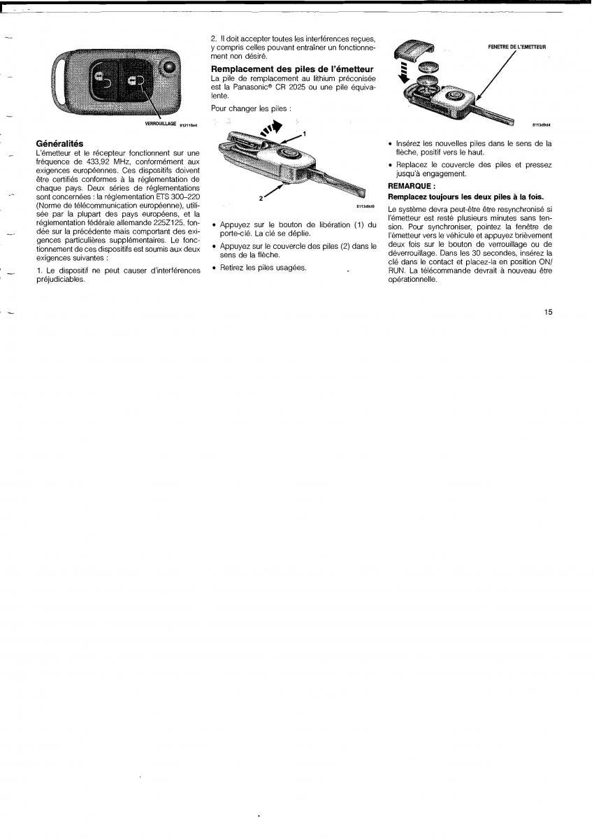 Chrysler Crossfire manuel du proprietaire / page 7