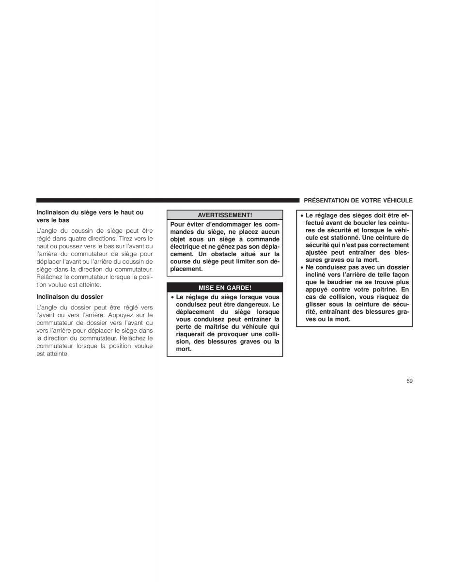 Chrysler Pacifica II 2 manuel du proprietaire / page 71