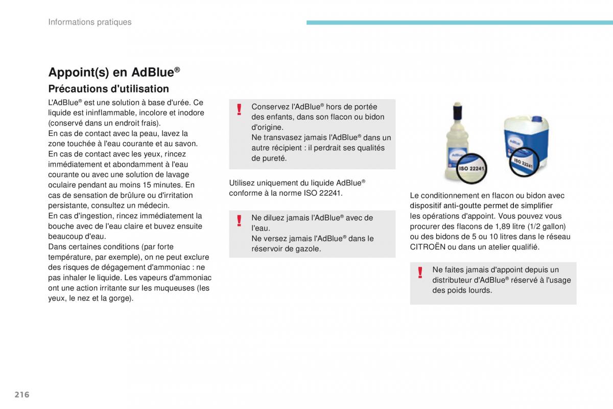 Citroen C3 III 3 manuel du proprietaire / page 218