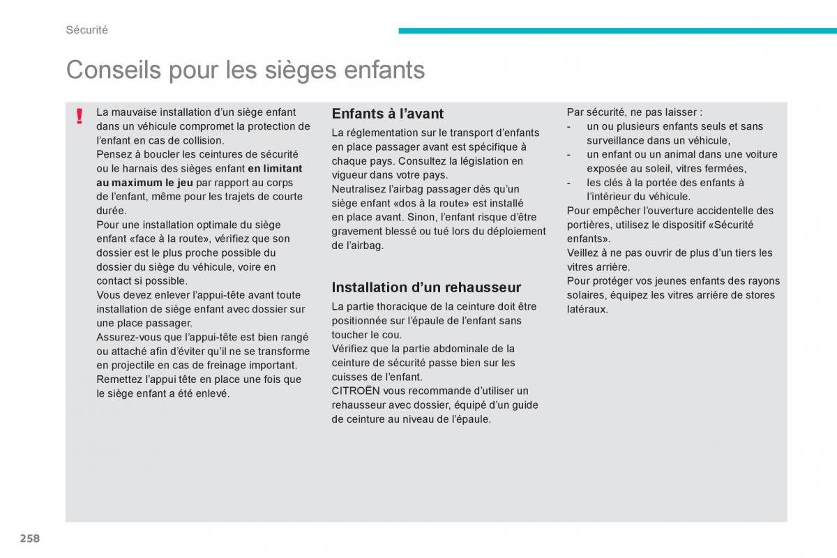 Citroen C4 Picasso Grand Picasso II 2 manuel du proprietaire / page 260