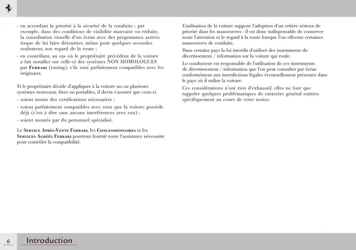 manual  Ferrari 458 Italia manuel du proprietaire / page 6