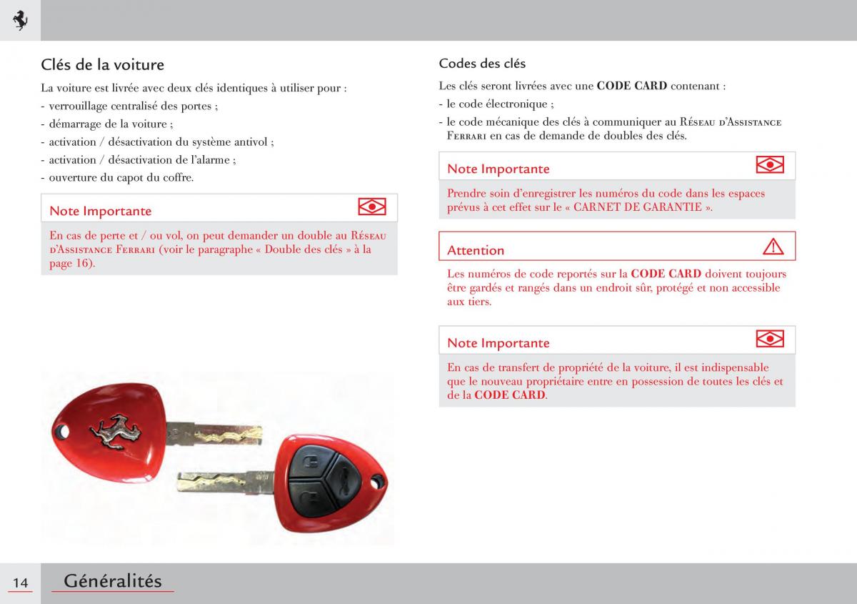 manual  Ferrari 458 Italia manuel du proprietaire / page 14
