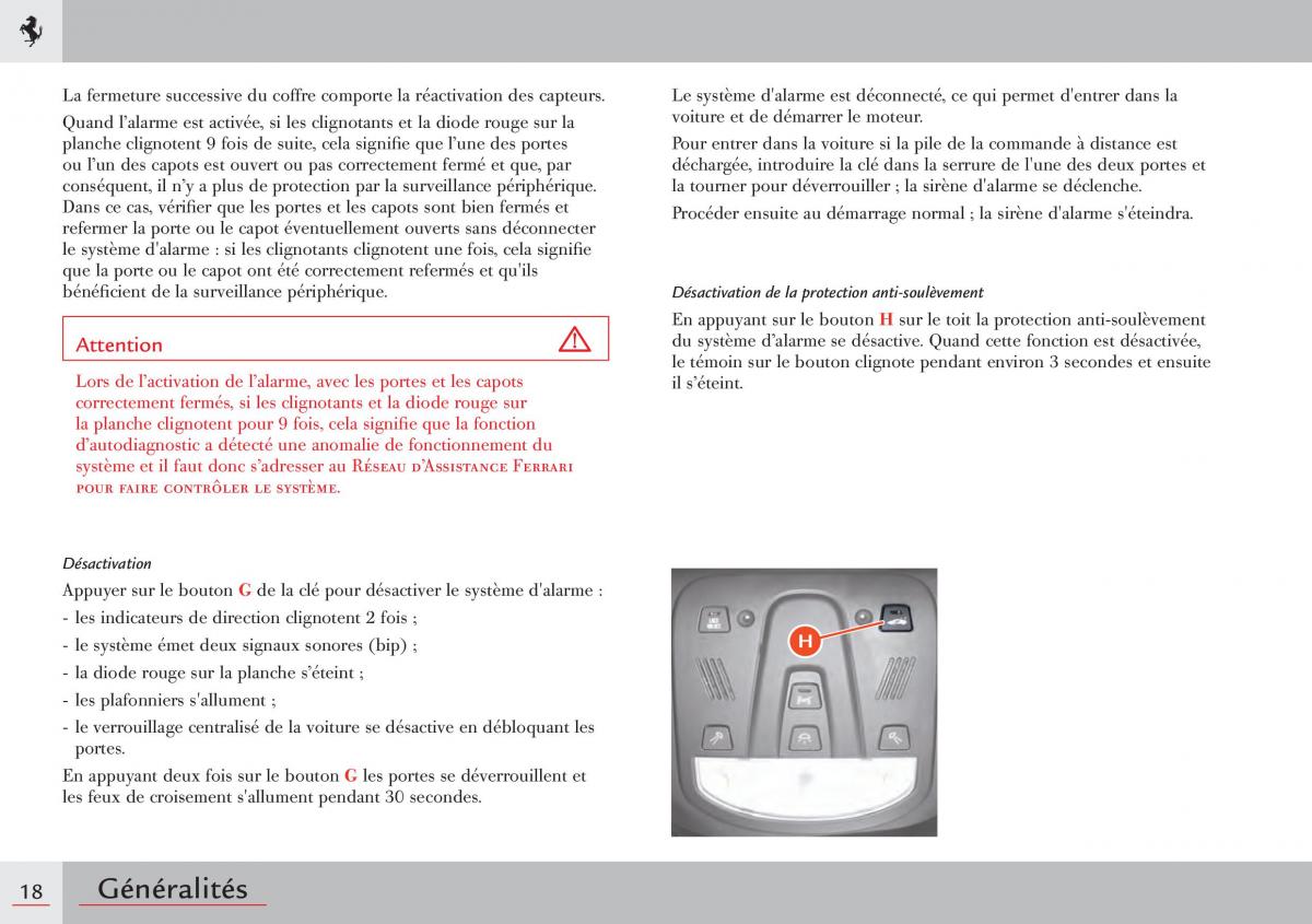 manual  Ferrari 458 Italia manuel du proprietaire / page 18