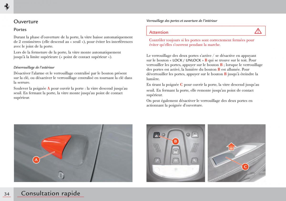Ferrari 458 Italia manuel du proprietaire / page 34
