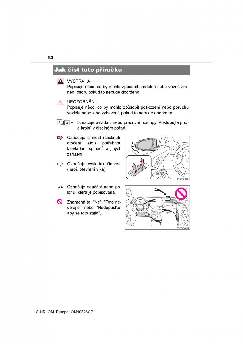 Toyota C HR navod k obsludze / page 12