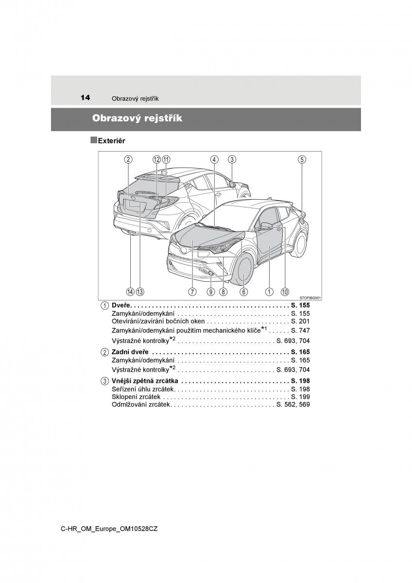 Toyota C HR navod k obsludze / page 14