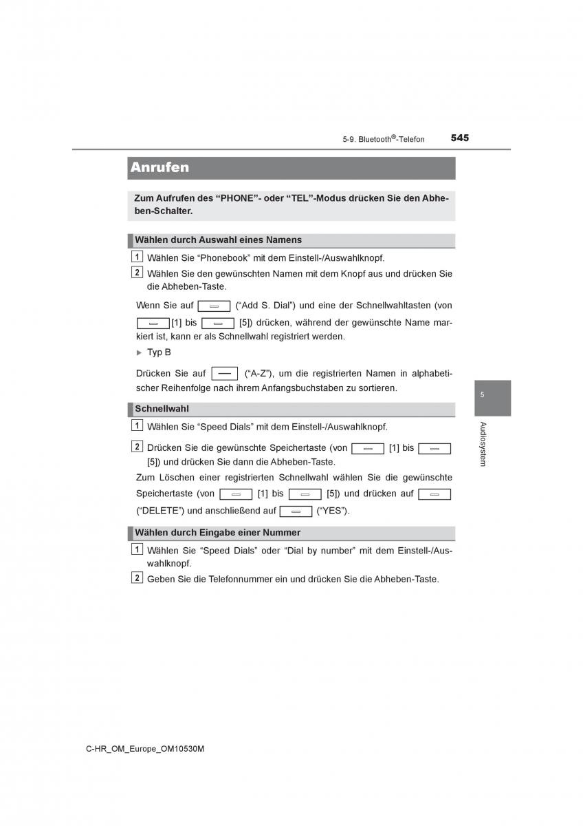 Toyota C HR Handbuch / page 545