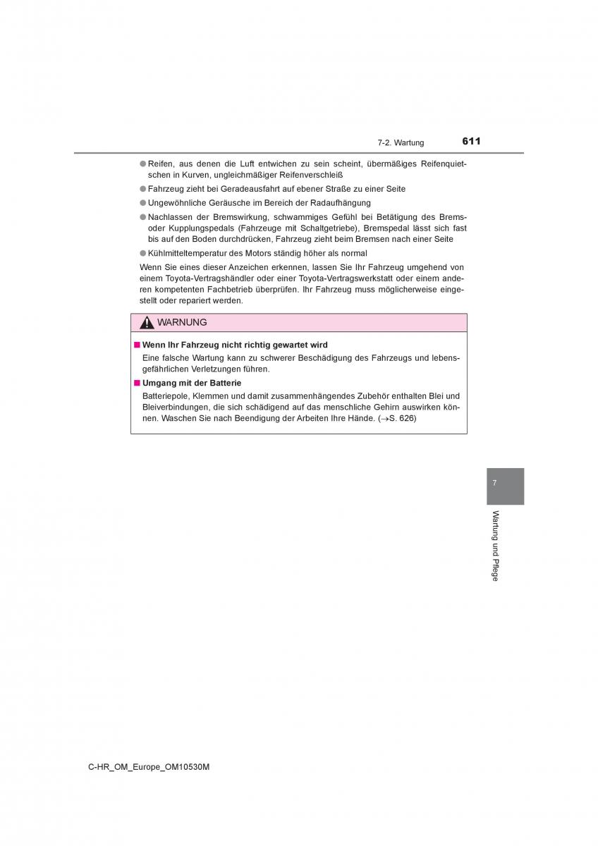 Toyota C HR Handbuch / page 611