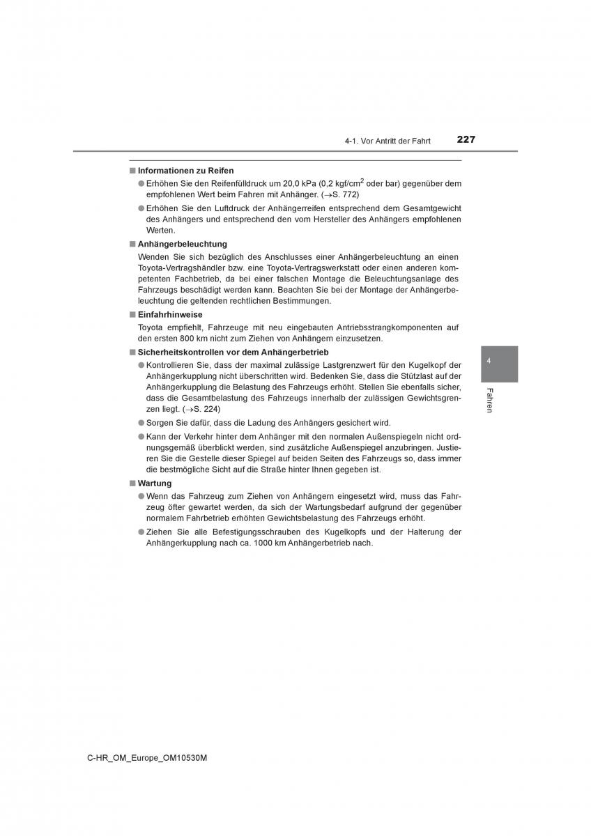 Toyota C HR Handbuch / page 227