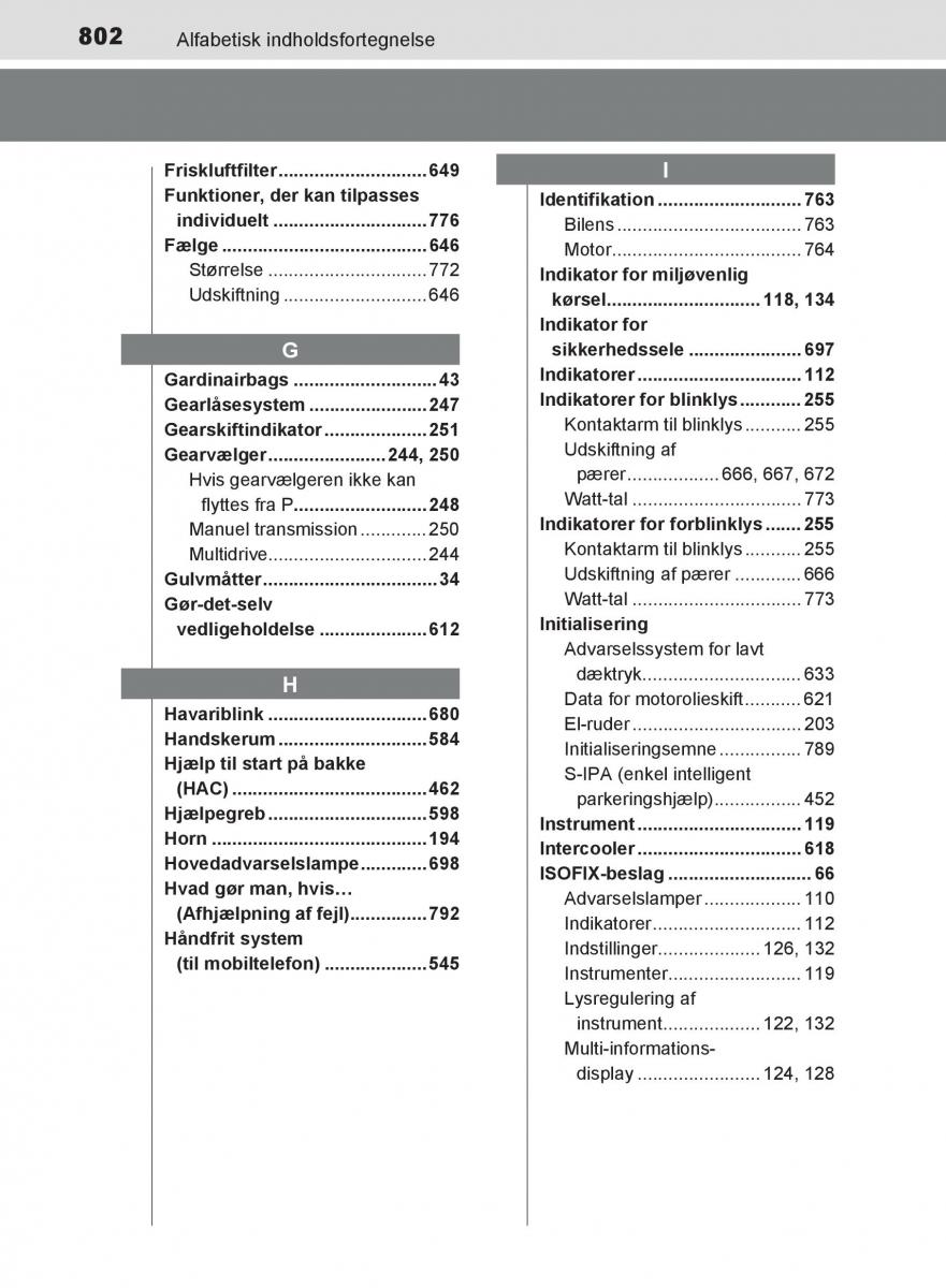 Toyota C HR Bilens instruktionsbog / page 802
