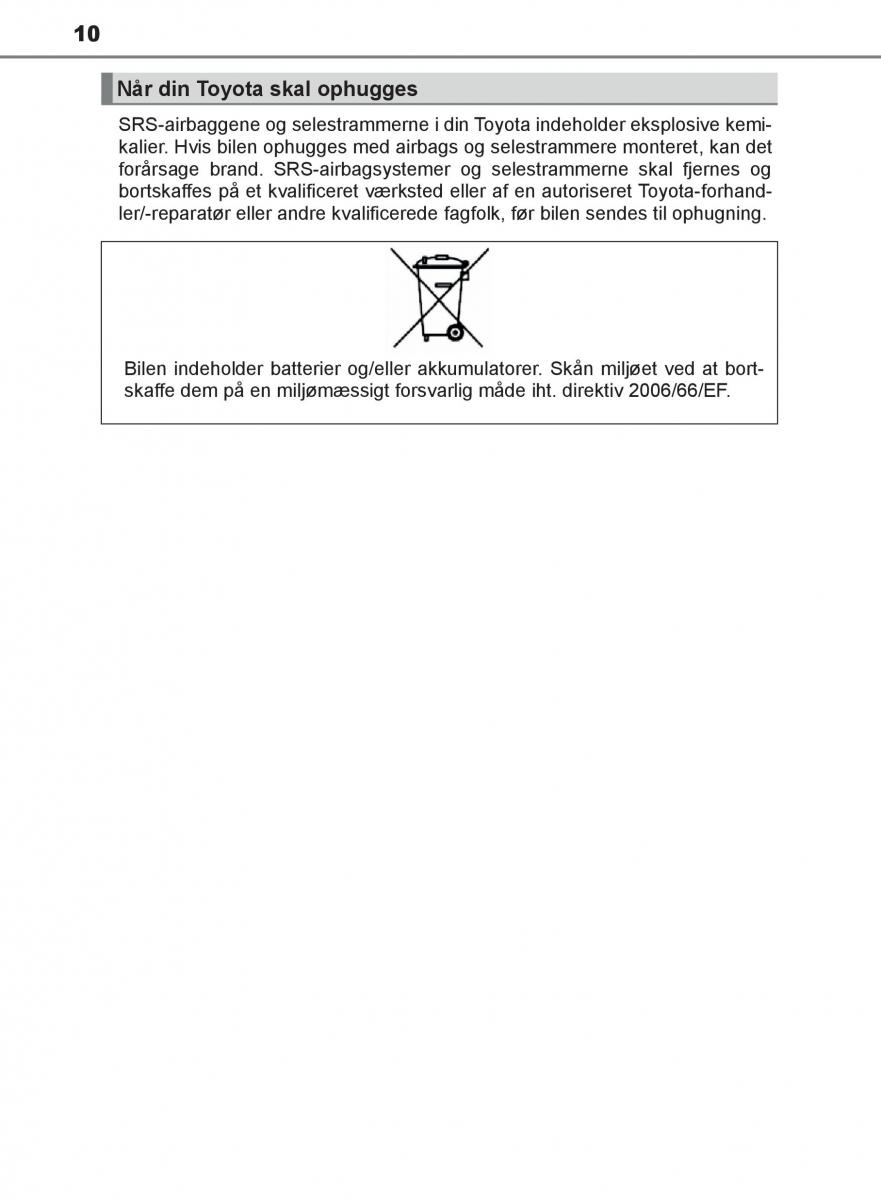 Toyota C HR Bilens instruktionsbog / page 10