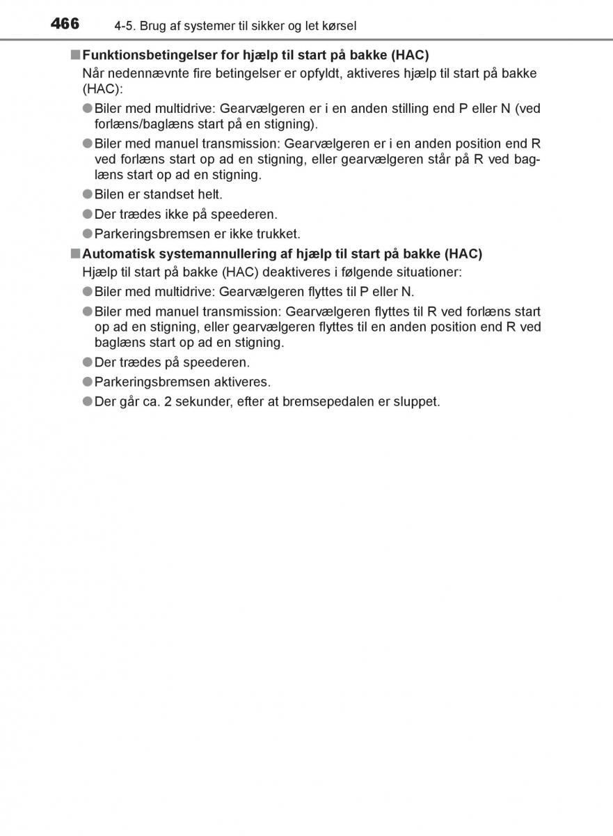 Toyota C HR Bilens instruktionsbog / page 466