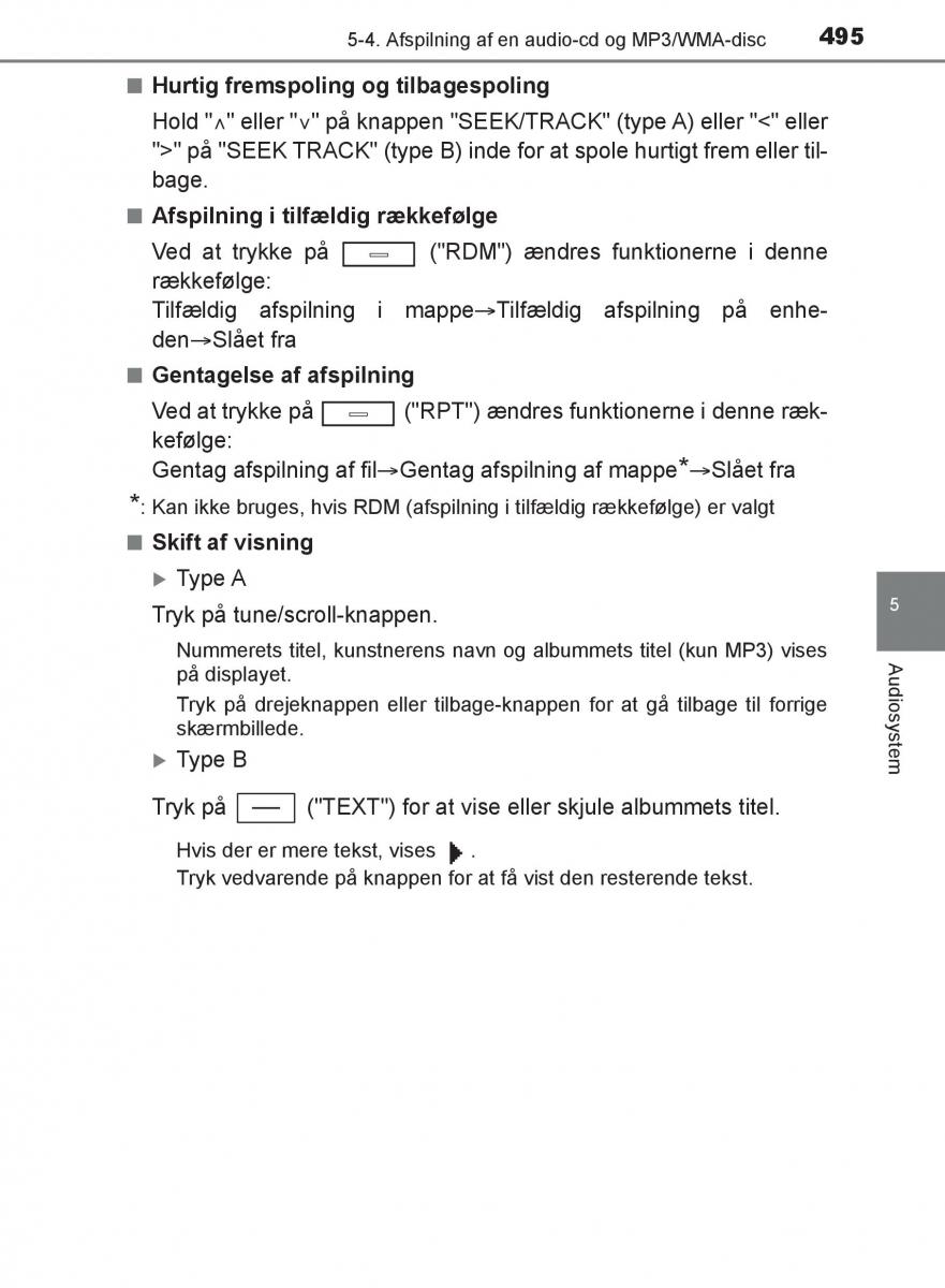 Toyota C HR Bilens instruktionsbog / page 495